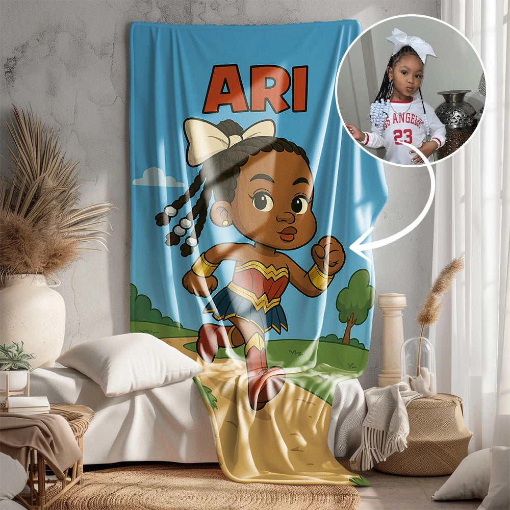 Custom Cartoon Blanket – Made from Your Child’s Photo