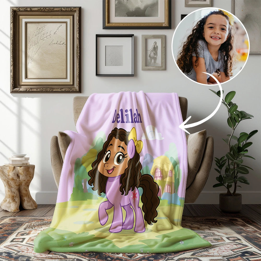 Custom Cartoon Blanket – Made from Your Child’s Photo